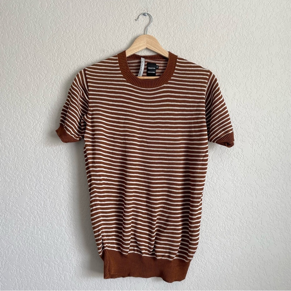 Van Der Straete Sweater Womens Medium Short Sleeve Knitwear Stripes